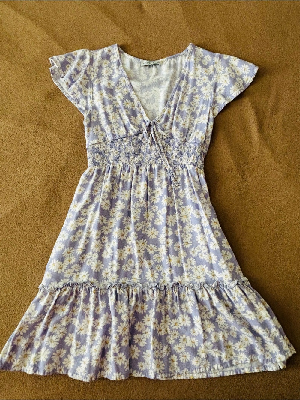Women’s Lavender Daisy Smocked Waist Dress